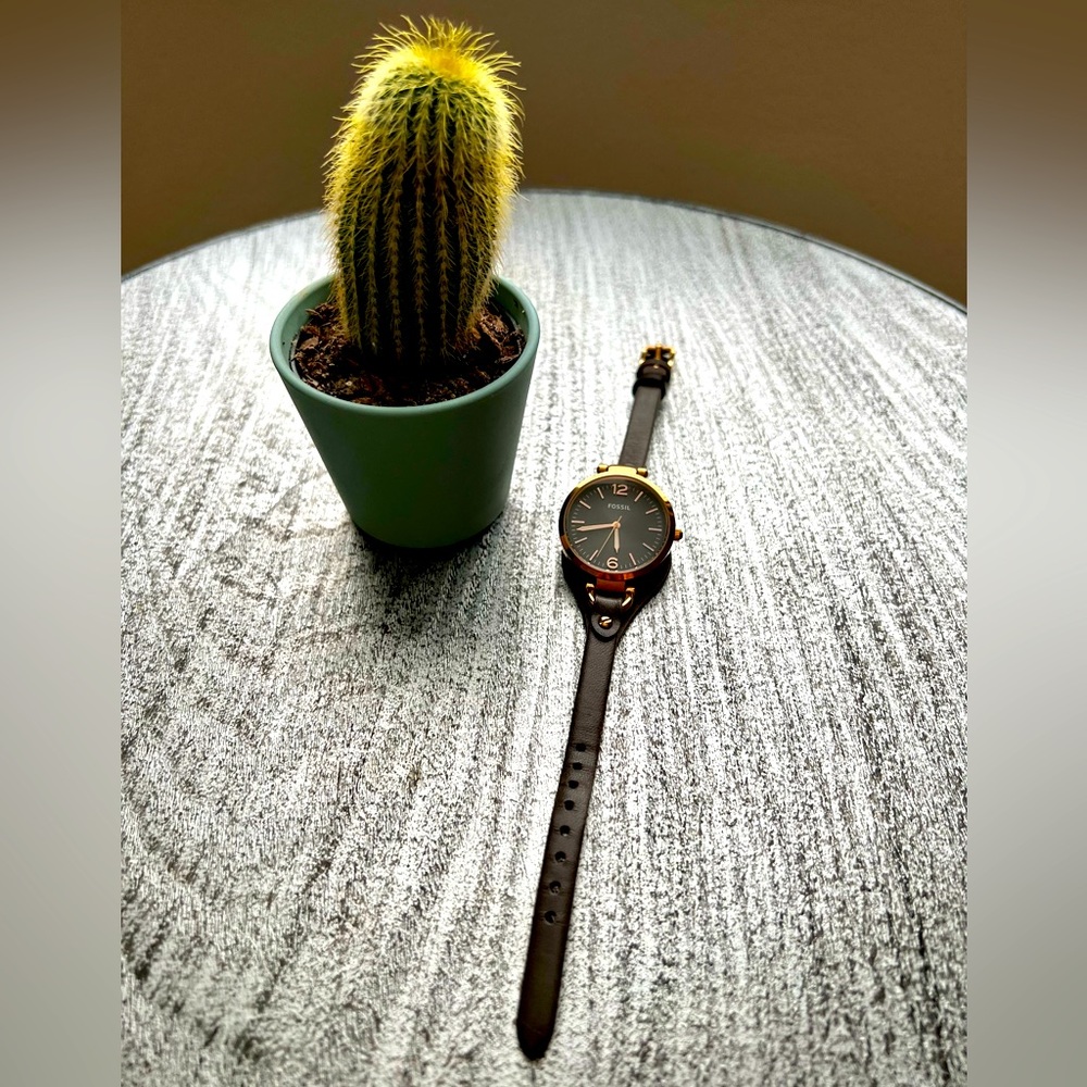 Fossil Leather Band Ladies Watch